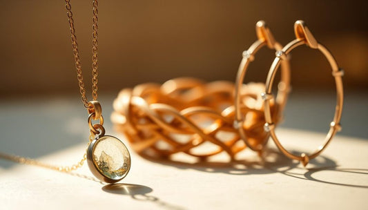 Eco-friendly Materials Jewelry Trends Featuring Elegant Necklace and Stylish Hoop Earrings
