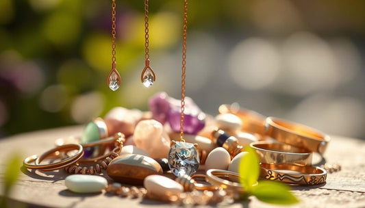 Assortment of elegant jewelry pieces showcasing fashion shifts and summer jewelry trends for a stylish look
