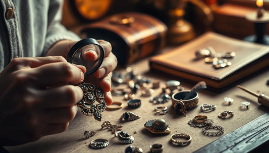 An artisan examining vintage jewelry pieces while discussing what is jewelry restoration techniques