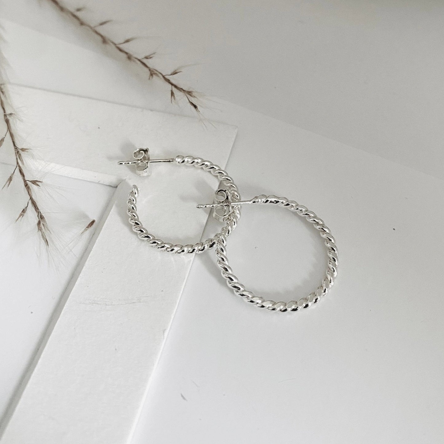 Luisana Jewelry Fiona Hoops in Silver with a Twisted Design for Elegant Styling