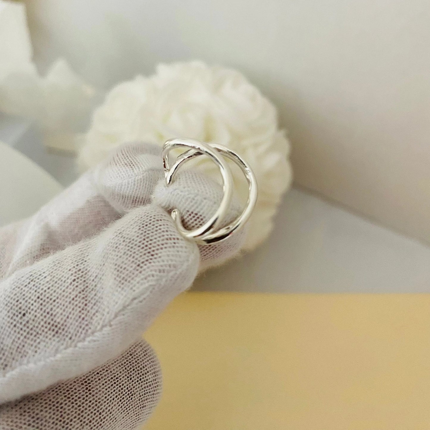 Luisana Jewelry Flow Ear Cuff in Silver with a Modern and Sleek Design