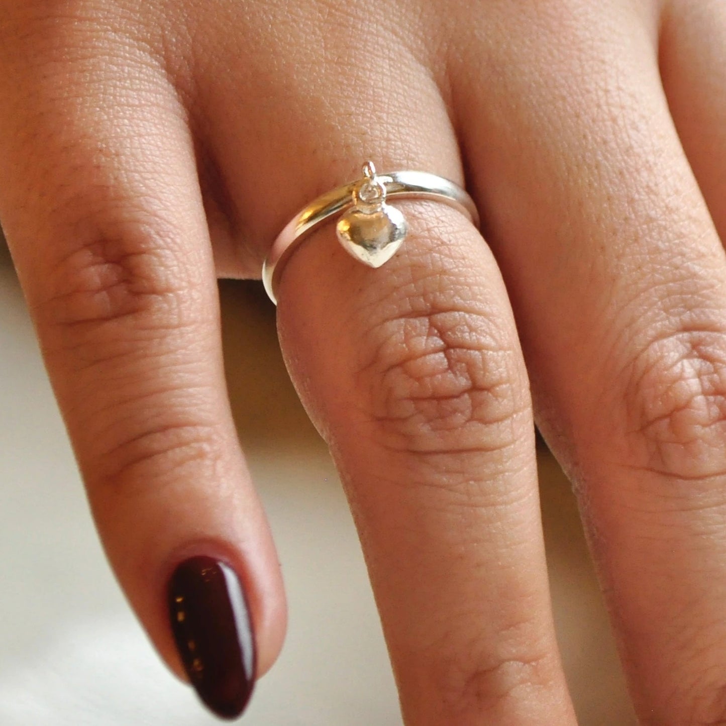 Luisana Jewelry True Love Ring in Silver with a Heart Charm for Romantic Gifts