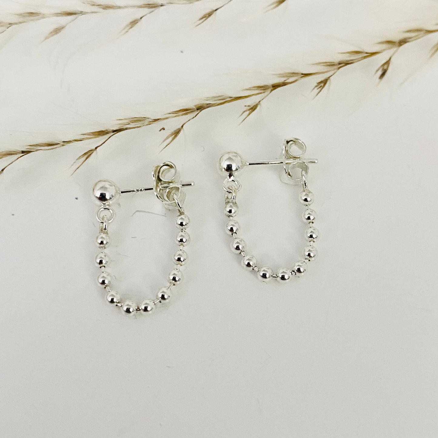 Luisana Jewelry Monique earrings in silver with a delicate beaded design perfect for everyday wear