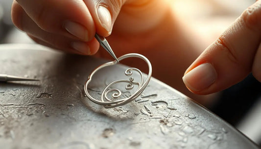 Craftsman skillfully creating delicate wire design showing how jewelry is truly handmade