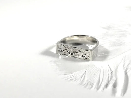 Elegant silver ring with unique texture, perfect as silver rings for birthdays to celebrate special occasions