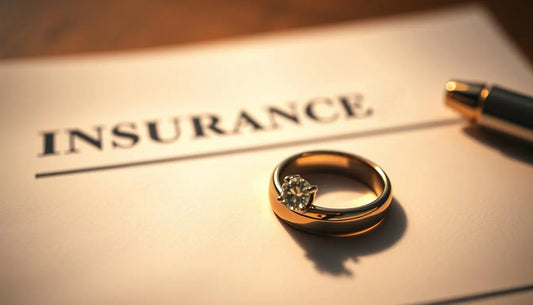 Jewelry Repair Insurance document with a gold ring and pen on a wooden table