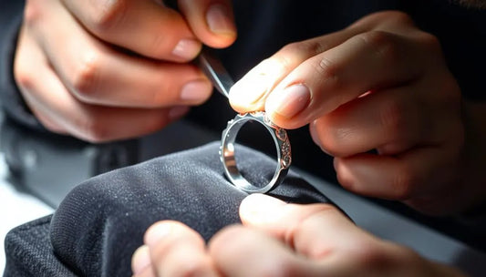 Expert Platinum Ring Repair in Montreal with a jeweler working on a delicate ring