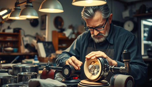 Expert craftsman providing a Jewelry Polishing Service in a well-equipped workshop