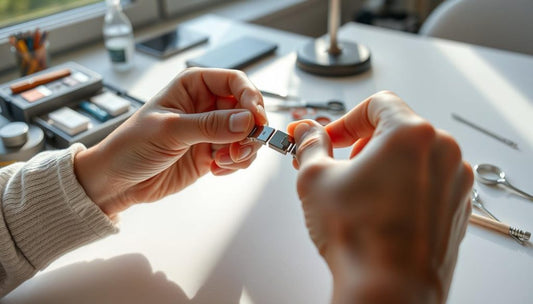 How to Fix a Broken Metal Bracelet with Hands Carefully Repairing the Accessory at a Workspace