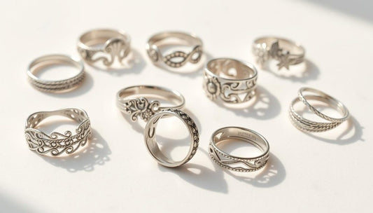 Collection of Artisan Sustainable Silver Rings showcasing intricate designs and quality craftsmanship