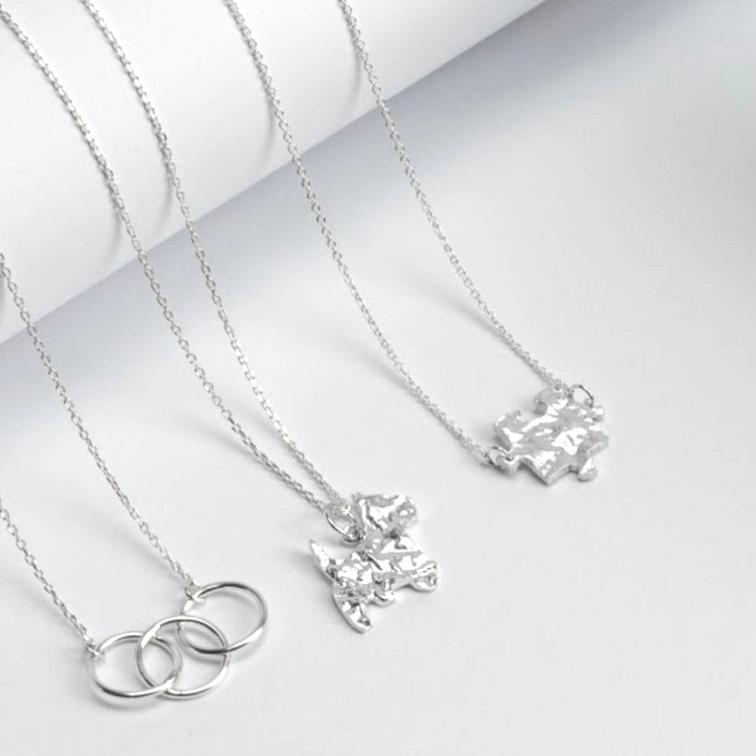Luisana Jewelry Cloe Necklace featuring delicate silver chains with unique pendants