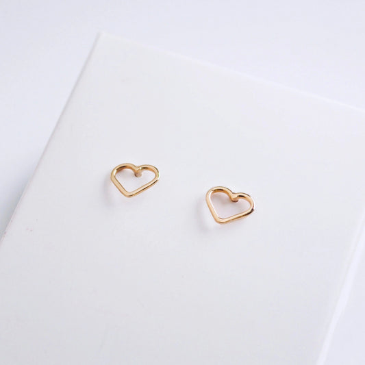 Heart Studs - Luisana Jewelry