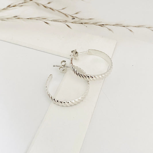 Luisana Jewelry Silver Arin Hoops with Twisted Design for Elegant Accessories
