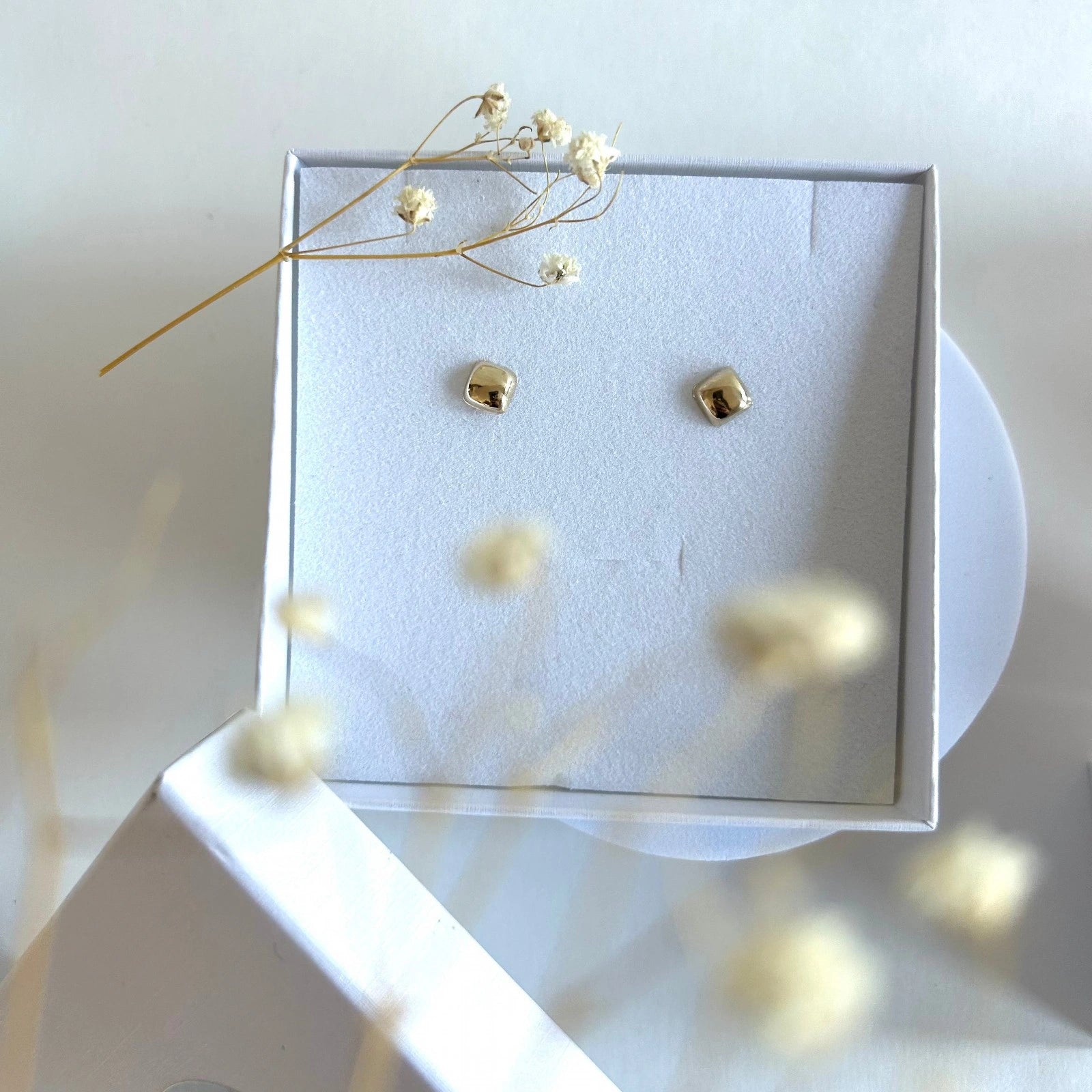 Luisana Jewelry Candy Studs Earrings in a gift box with delicate floral accents