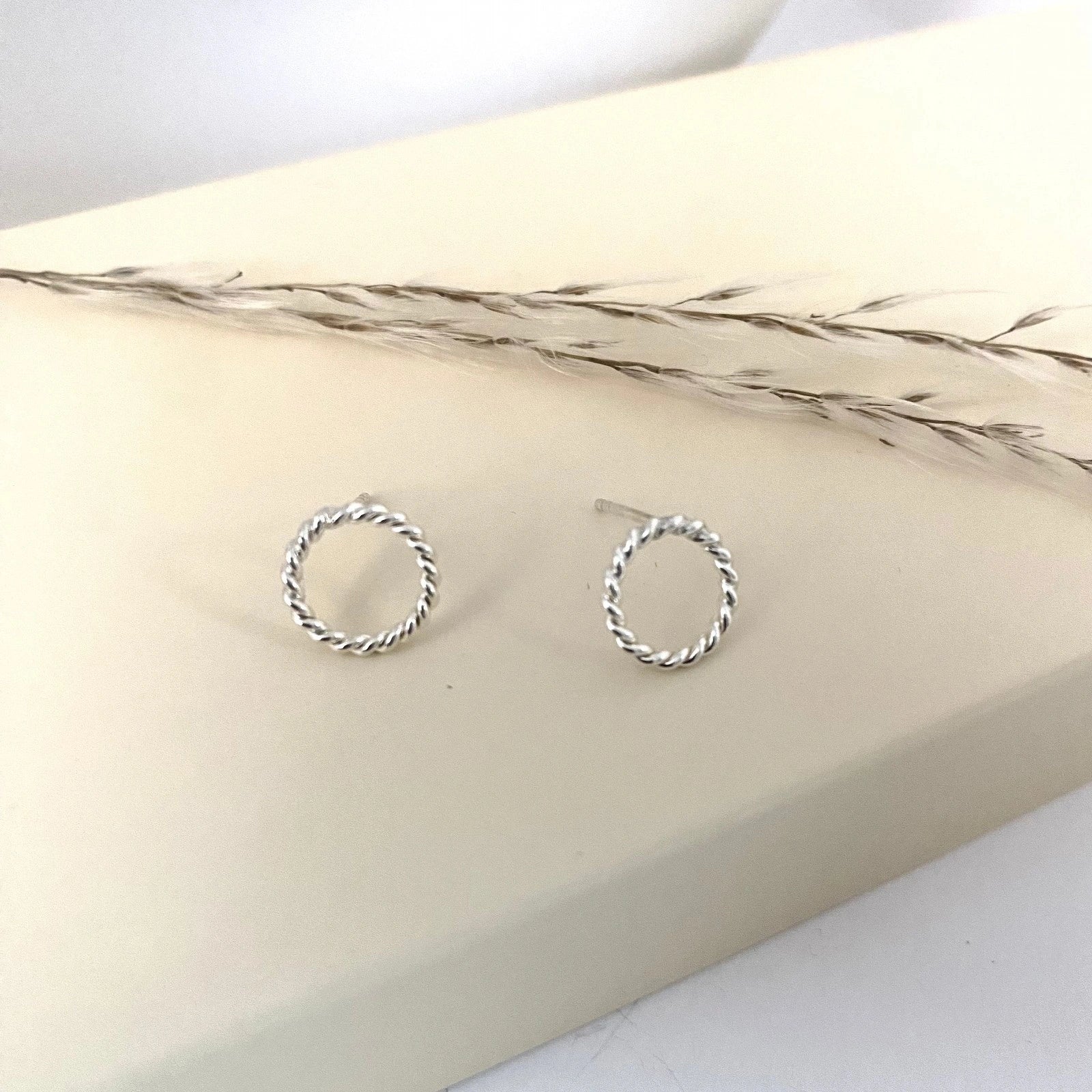 Luisana Jewelry Carly Studs featuring twisted silver design for an elegant look