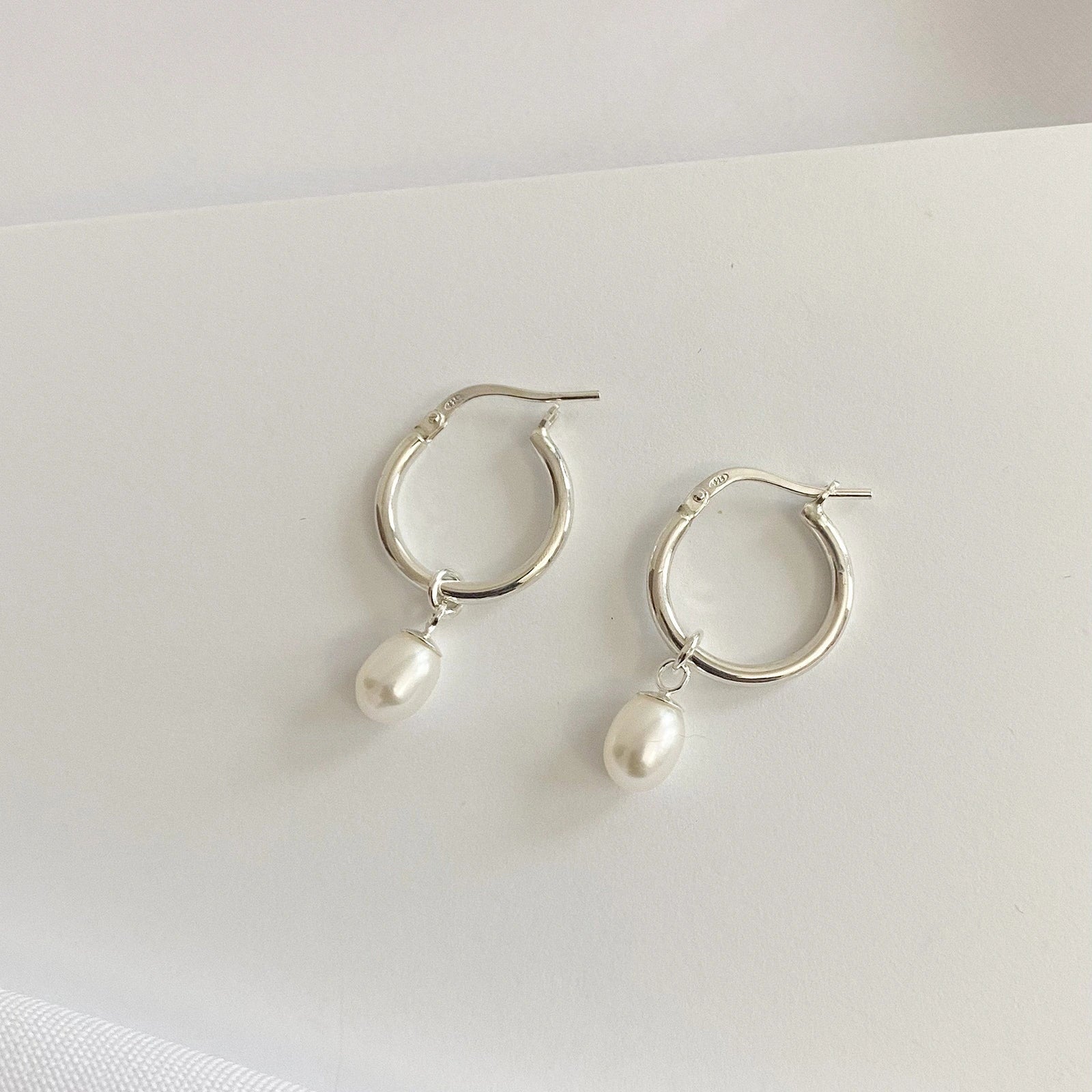 Luisana Jewelry Caroline Hoops with Elegant Pearl Drop for Stylish Everyday Wear