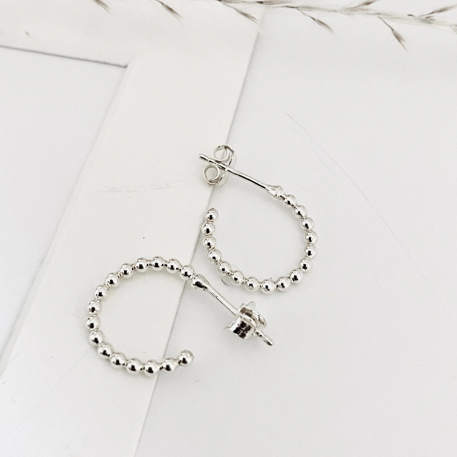 Luisana Jewelry Donna Hoops in Silver with Beaded Design for Elegant Fashion Looks