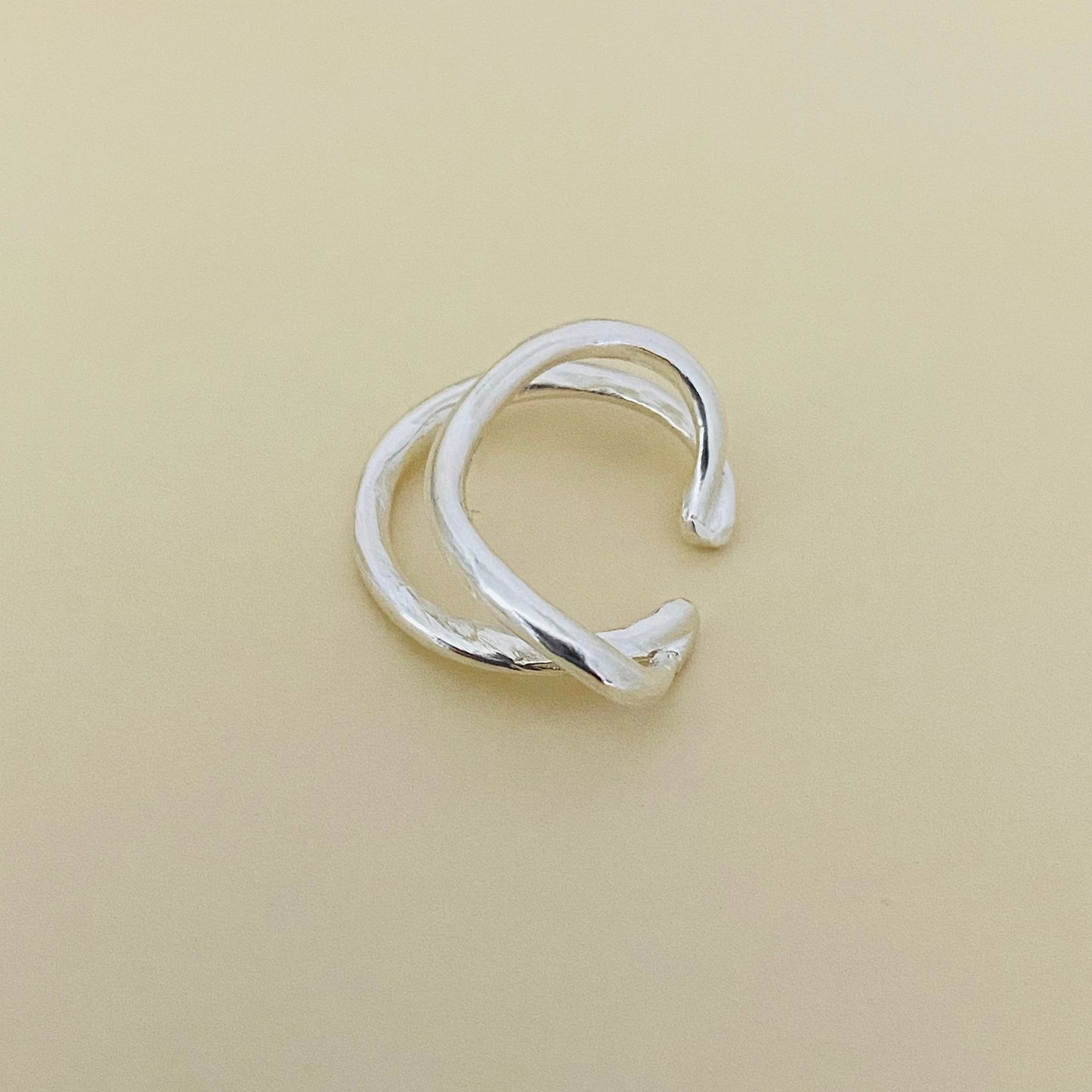 Luisana Jewelry Flow Ear Cuff in Silver with a Unique Twisted Design for Stylish Ear Accessory