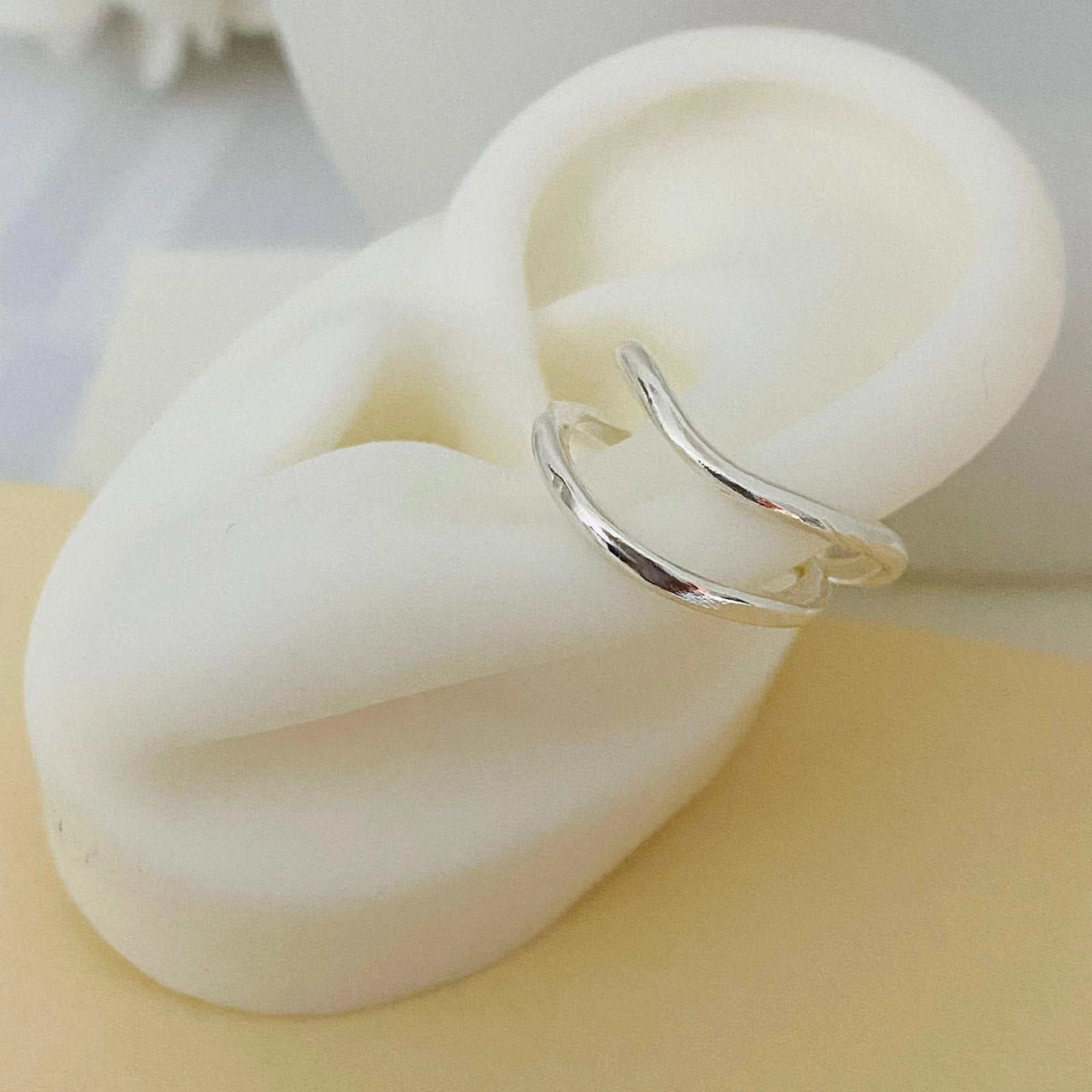 Luisana Jewelry Flow Ear Cuff in Silver, elegantly designed for a modern look