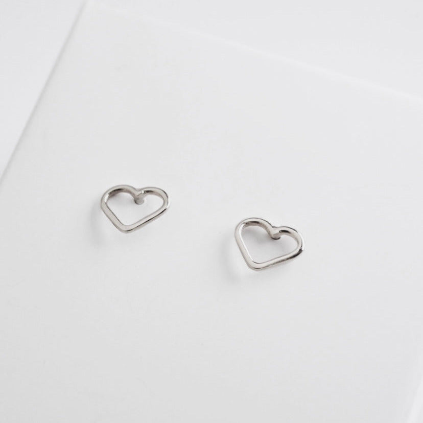 Luisana Jewelry Heart Studs in Silver for Elegant Everyday Wear