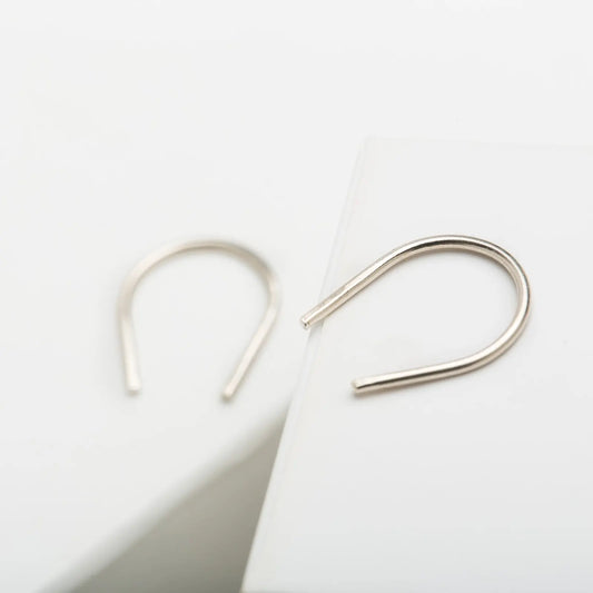 Luisana Jewelry Horseshoe Earrings in Silver with Simple, Elegant Design
