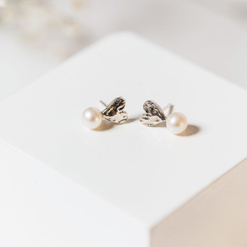 Luisana Jewelry Lucy Studs with elegant pearl design and silver accents for a stylish look