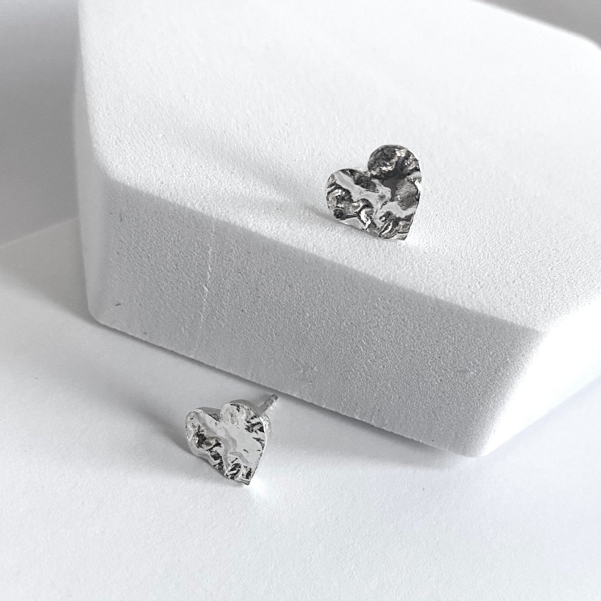 Luisana Jewelry Luly Studs in Silver with Heart Design for Everyday Wear