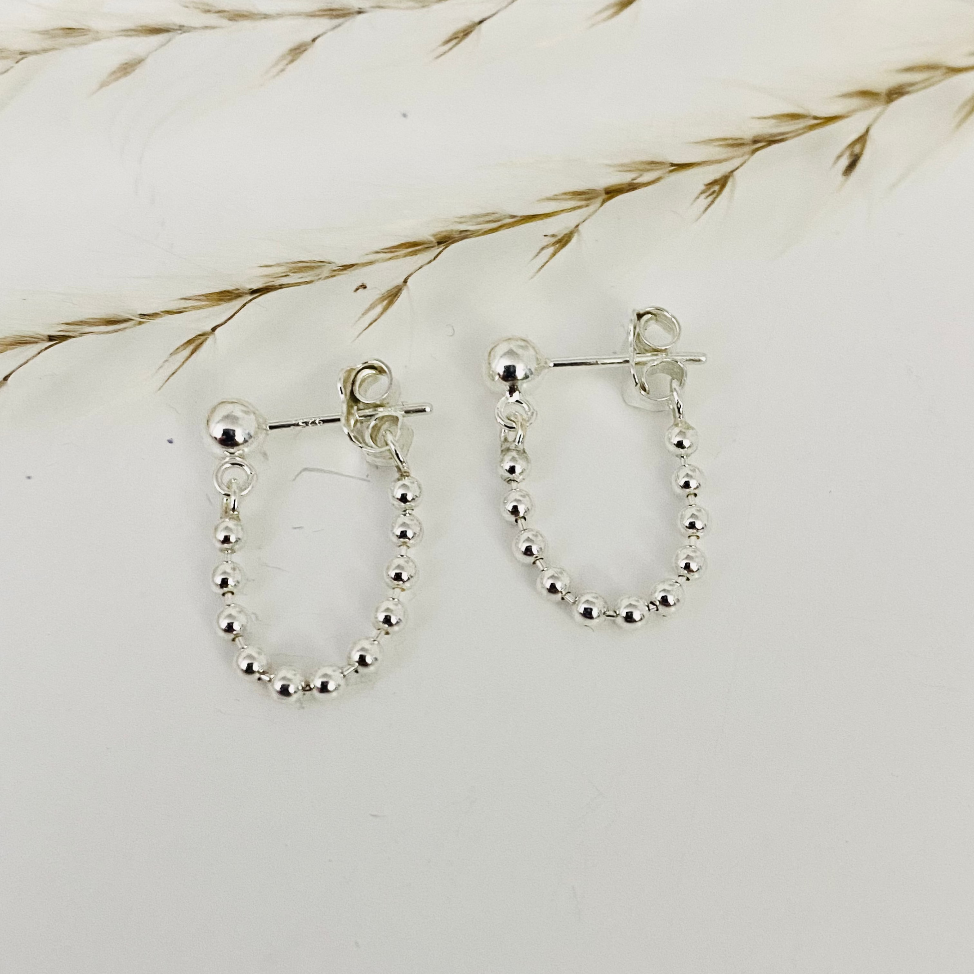 Luisana Jewelry Monique earrings in silver with a delicate beaded design perfect for everyday wear