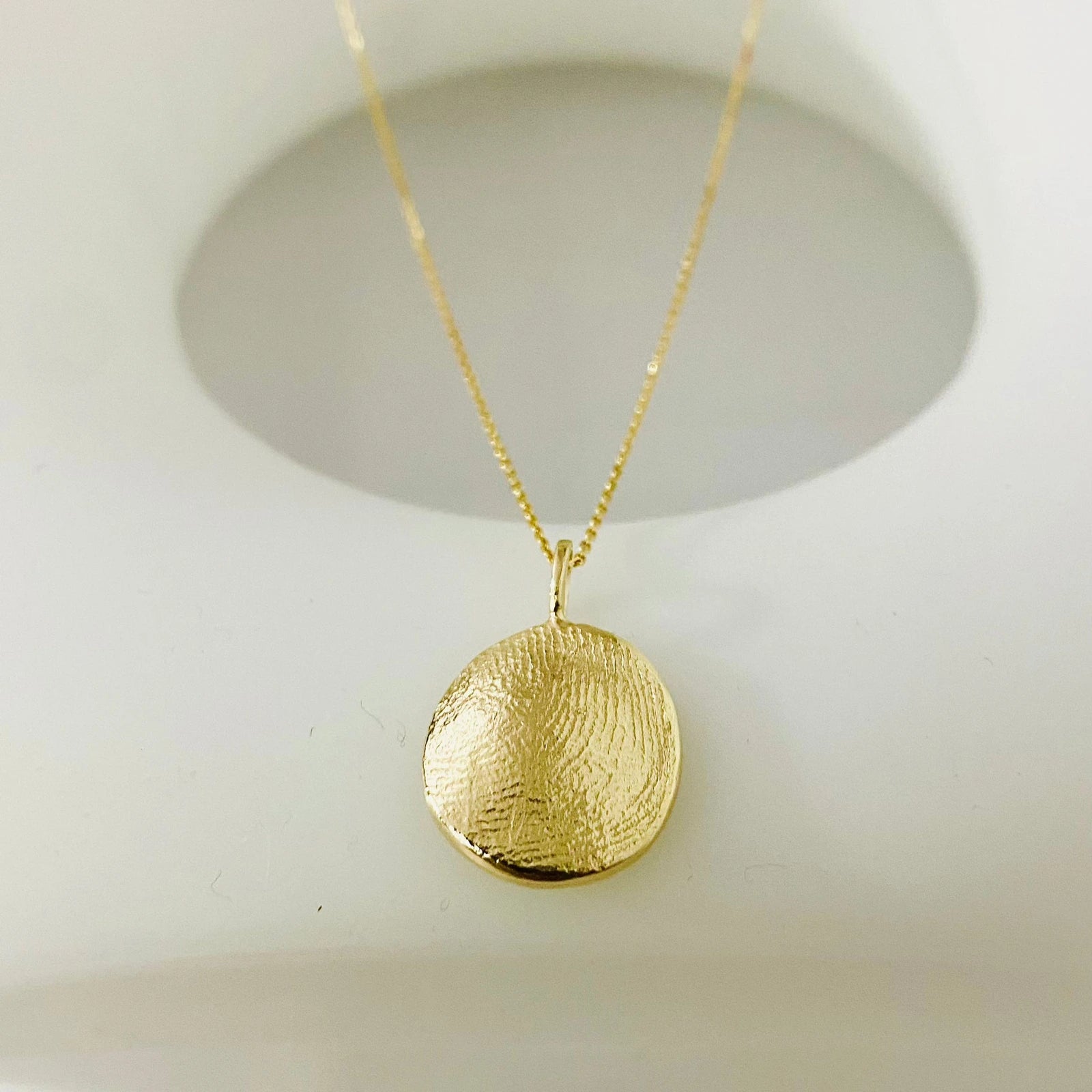 Luisana Jewelry Organic Love Charm Necklace in Gold with Textured Pendant Design