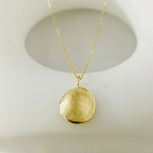 Luisana Jewelry Organic Love Charm Necklace in Gold with Textured Pendant Design