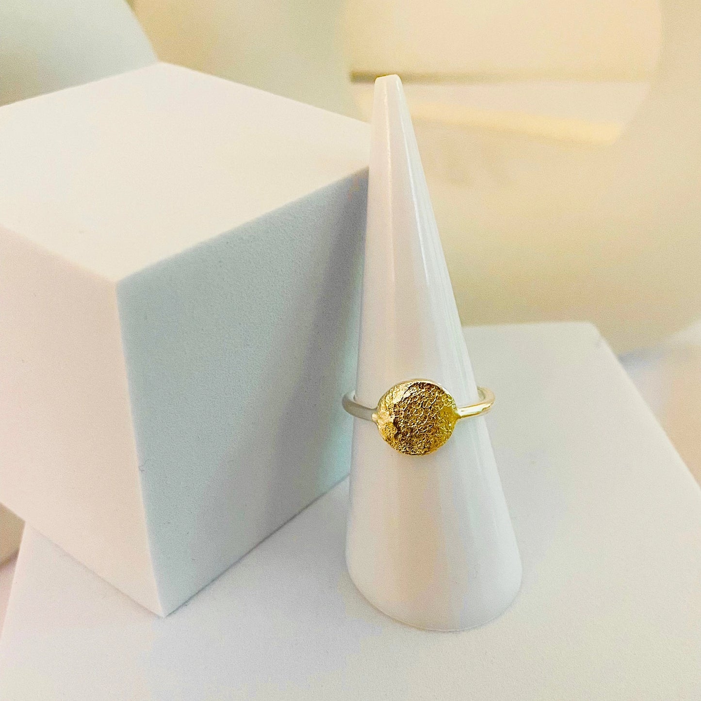 Luisana Jewelry Organic Love Ring in Gold with a Textured Round Design for Elegant Style