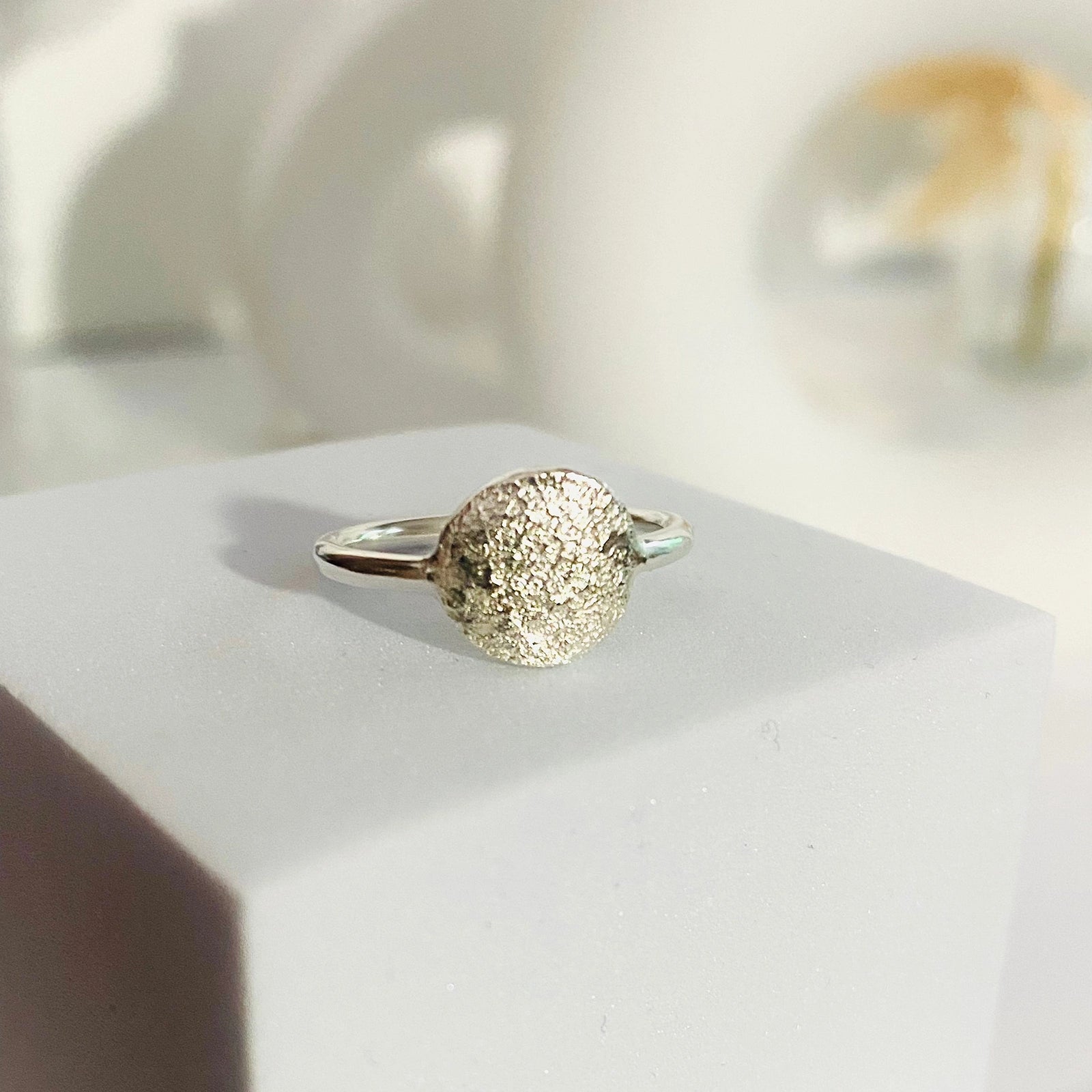 Luisana Jewelry Organic Love Ring in Silver with Textured Design for Elegant Style
