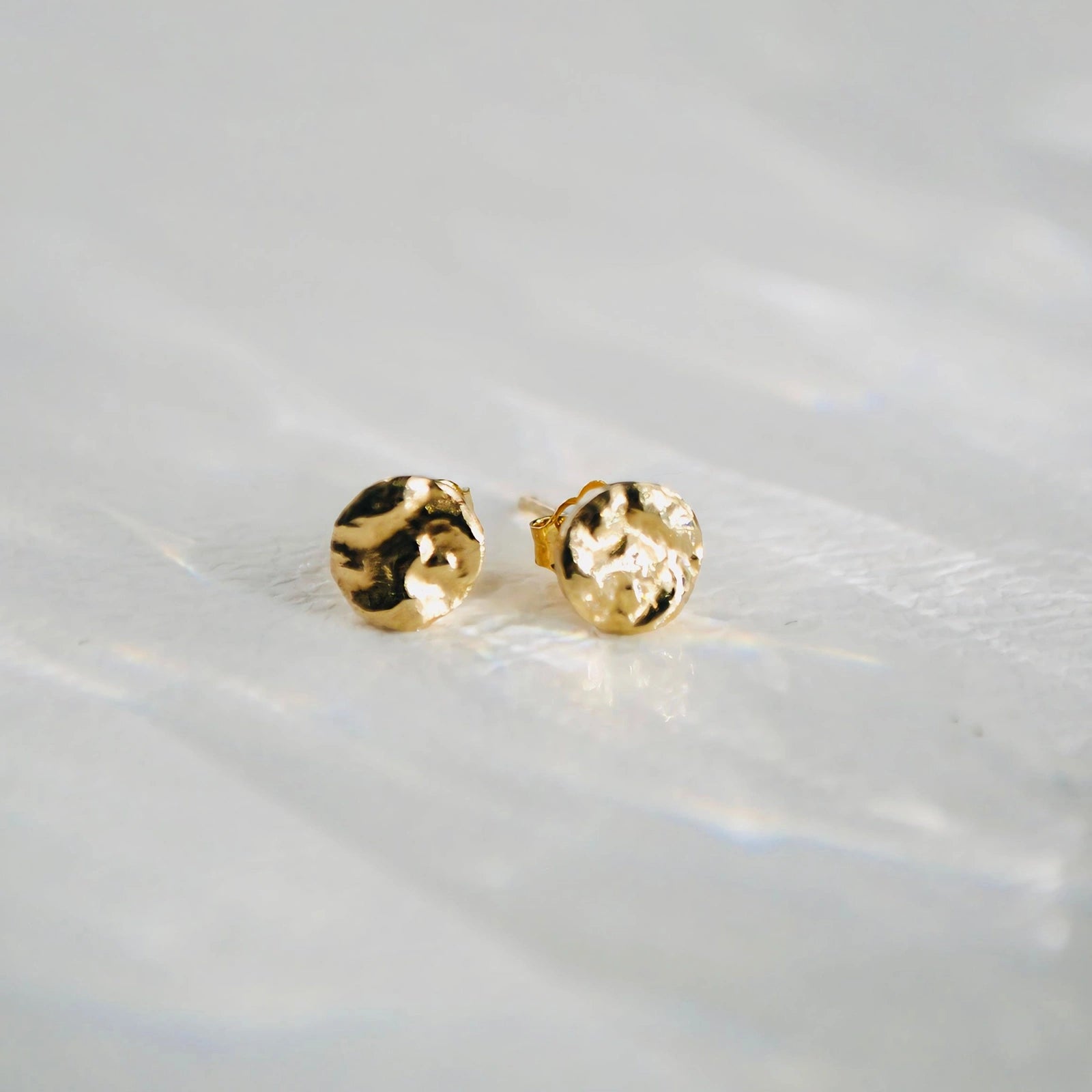 Luisana Jewelry Roma Studs in gold with a textured finish for elegant everyday wear