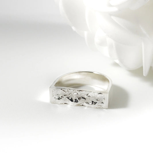 Luisana Jewelry Terra Ring in Silver with a Unique Textured Design