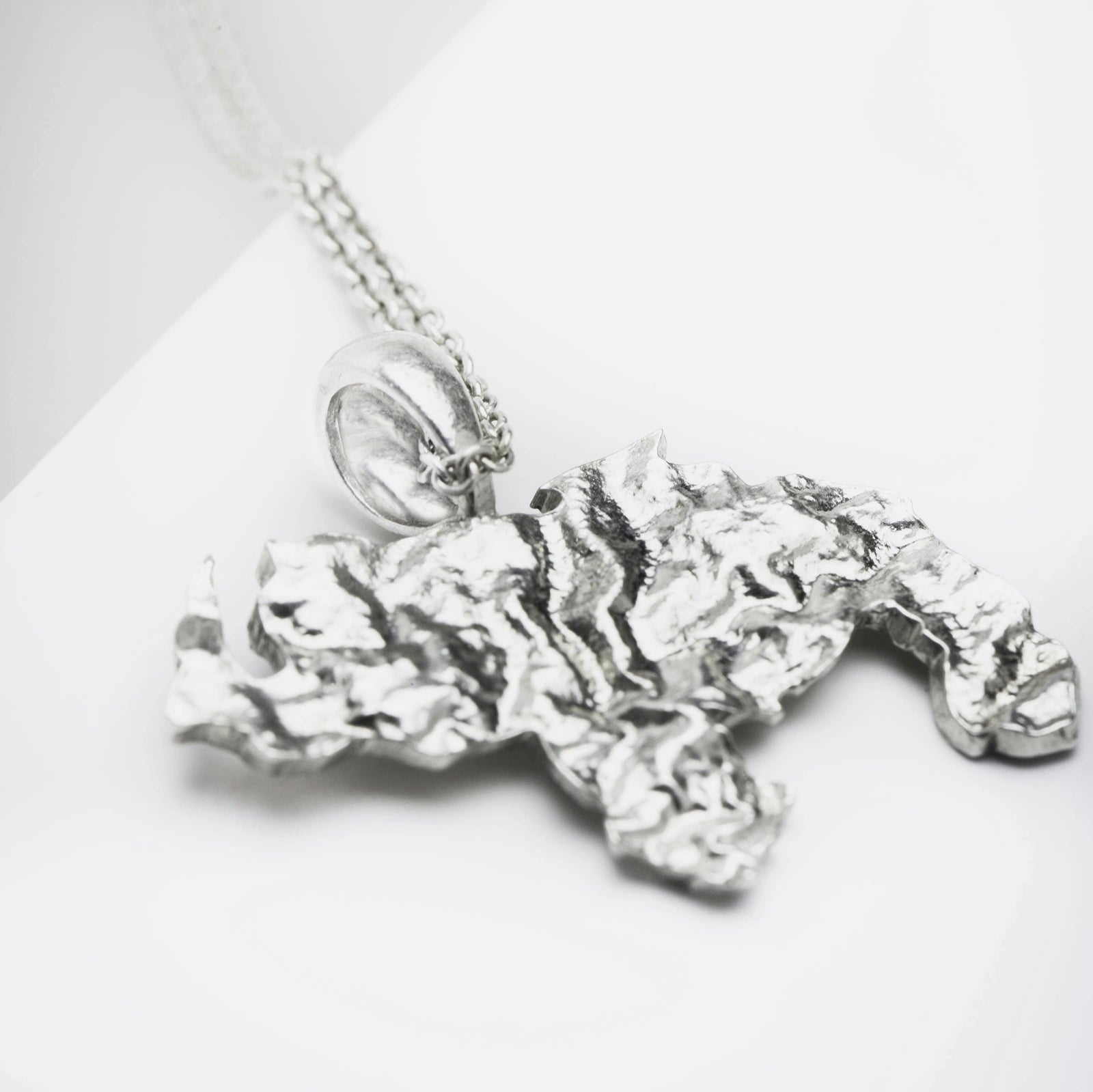 Luisana Jewelry Venezuela Necklace Roots in Silver with a Unique Textured Design